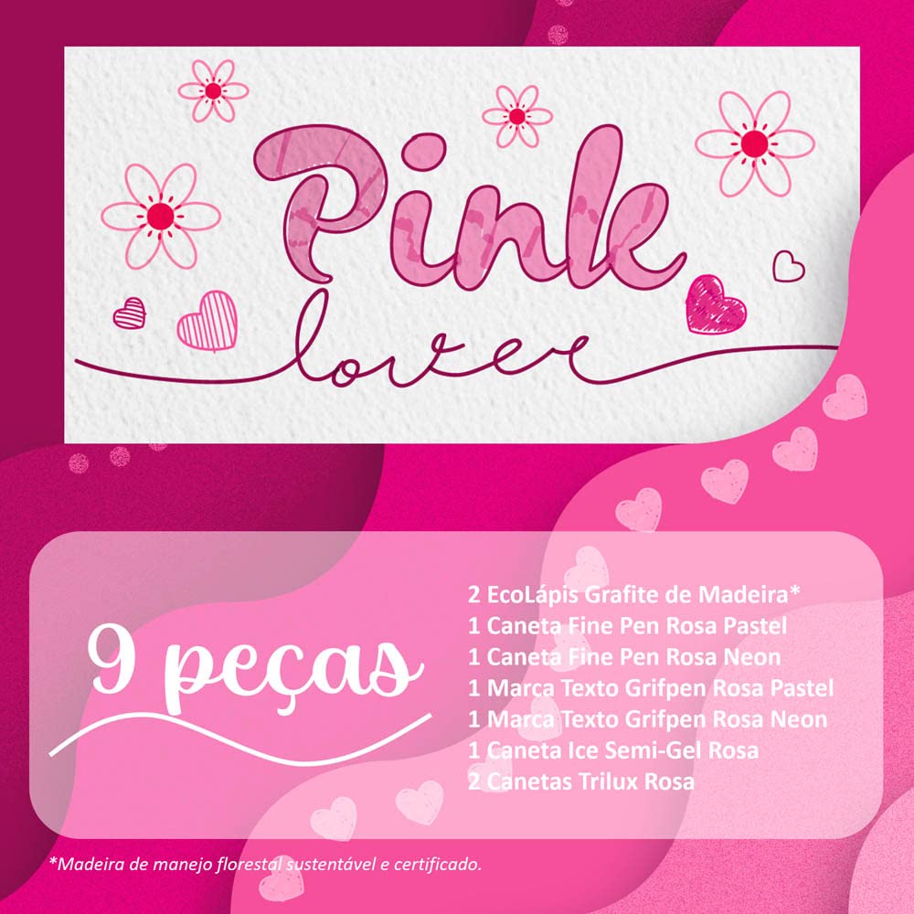 Kit Pink Lover para presente, Faber-Castell, KIT/PINKL, Edição